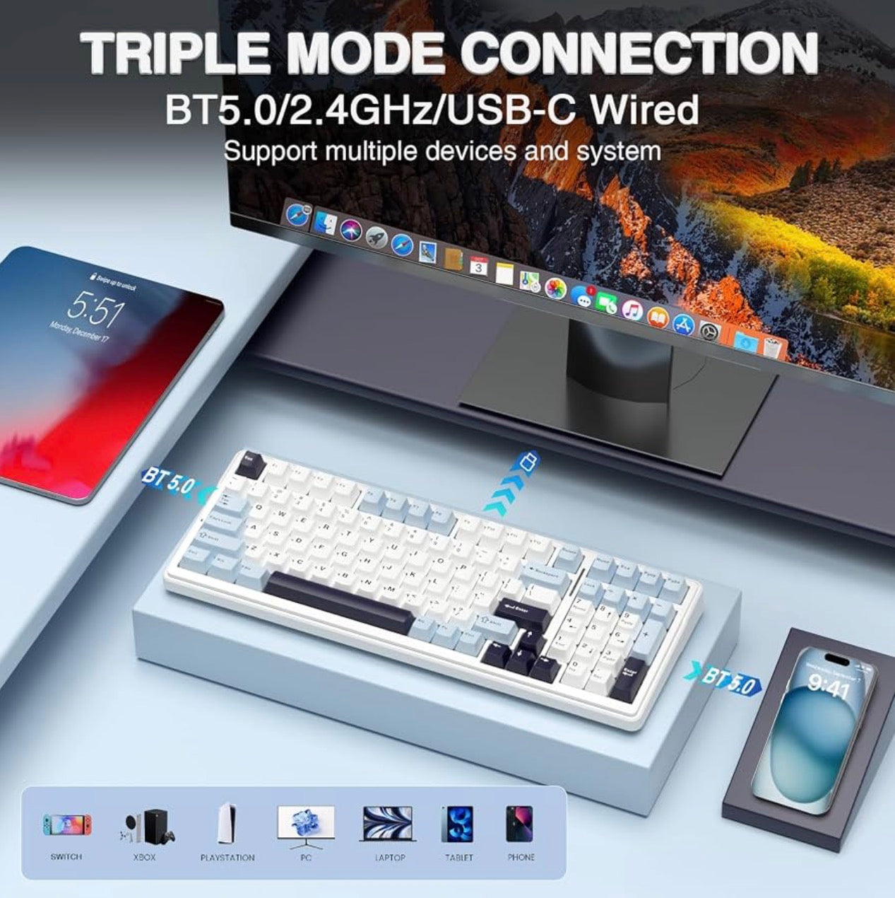 ⚡ MINT OPEN-BOX: AULA F99 Wireless Mechanical Keyboard (Hot-Swappable/Gasket Mounted)! ⚡