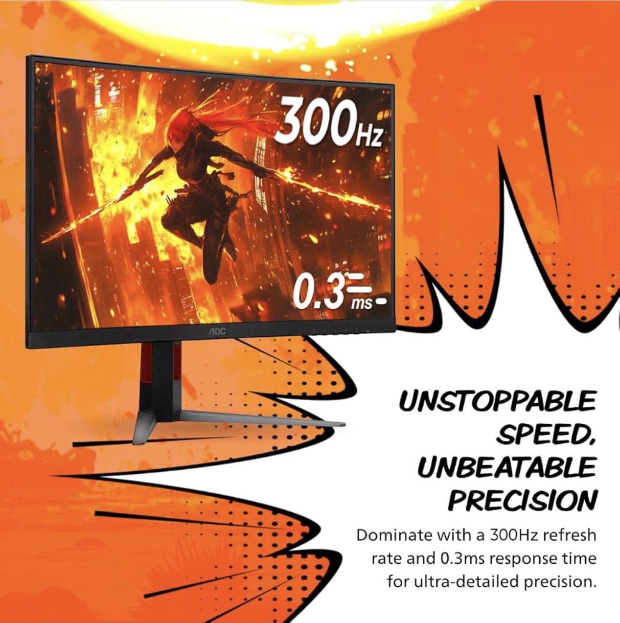 🔥 AOC CQ27G4ZH 27" Curved Gaming Monitor QHD 300Hz (2K, 1500R) – OPEN BOX, LIKE NEW – ALL ACCESSORIES!