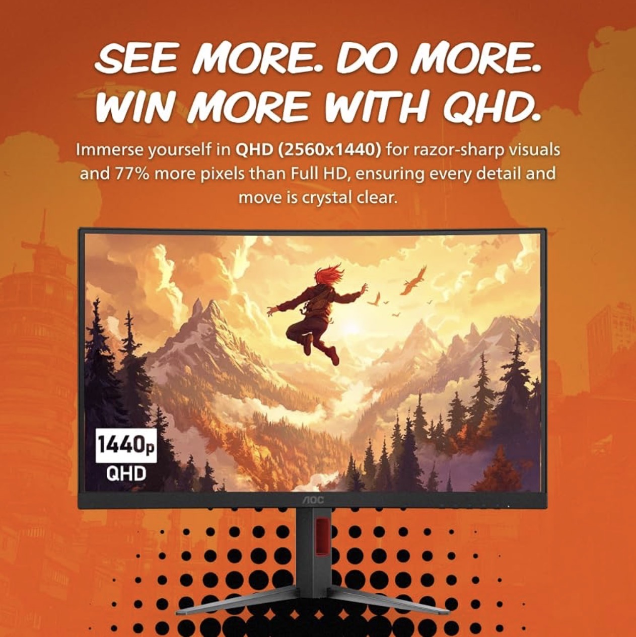 🔥 AOC CQ27G4ZH 27" Curved Gaming Monitor QHD 300Hz (2K, 1500R) – OPEN BOX, LIKE NEW – ALL ACCESSORIES!