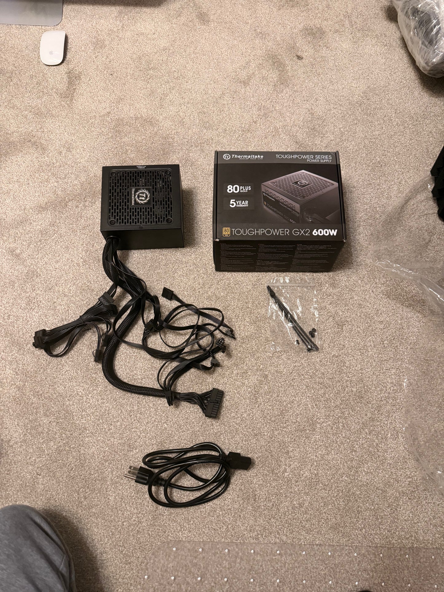Thermaltake Toughpower GX2 600W 80+ Gold Power Supply – TESTED, Complete w/ Box & Cables