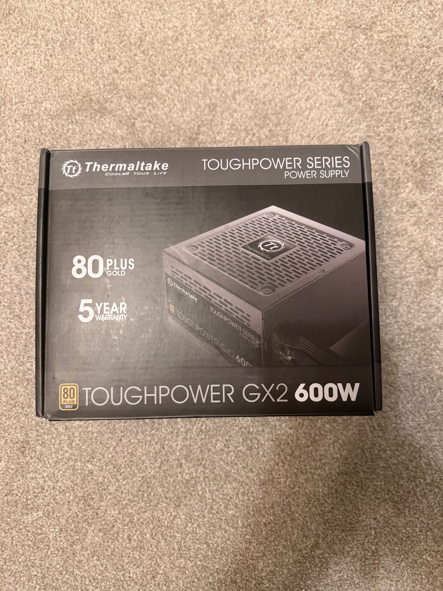 Thermaltake Toughpower GX2 600W 80+ Gold Power Supply – TESTED, Complete w/ Box & Cables