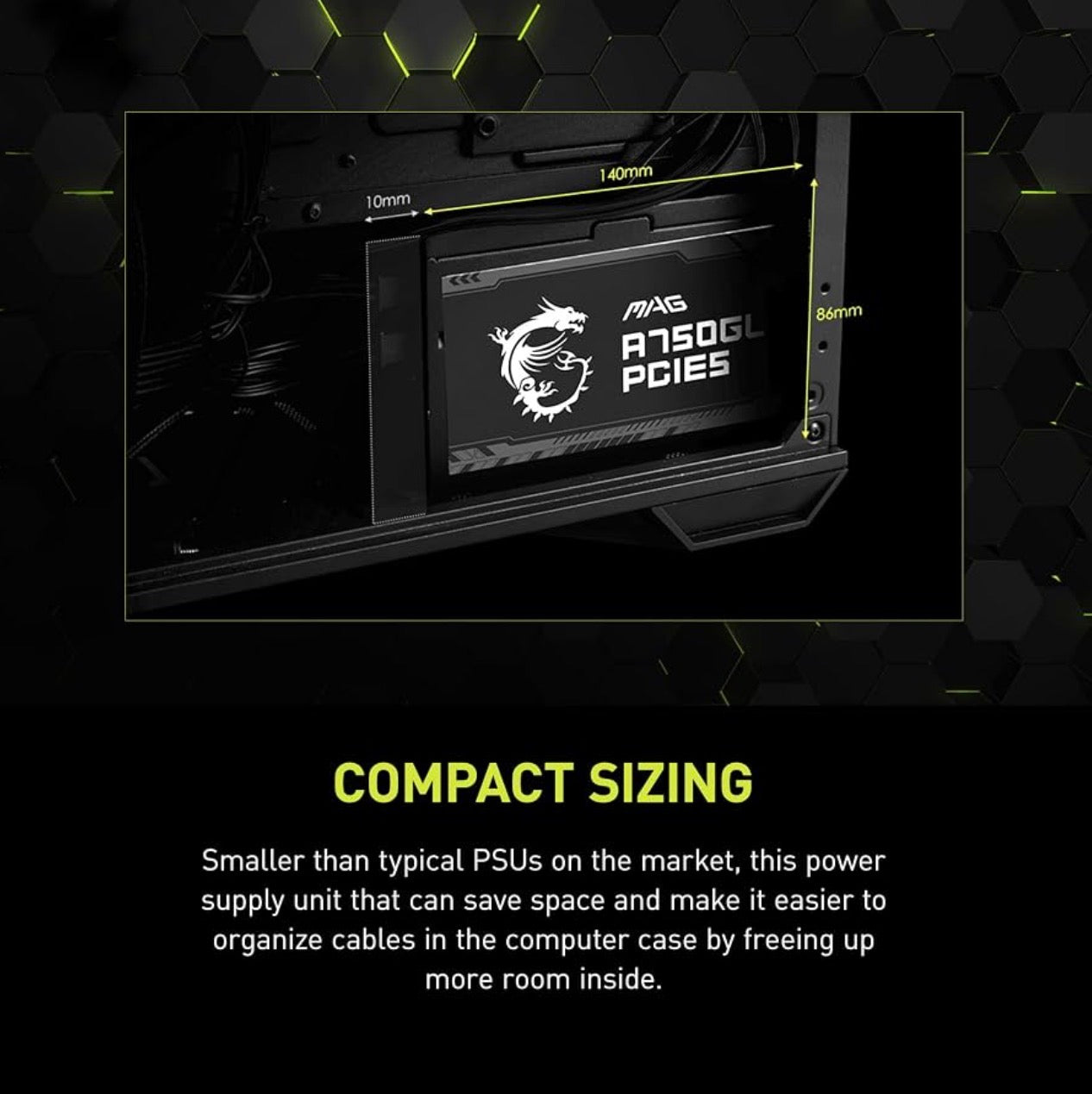 MSI MAG A750GL PCIE5 750W Fully Modular PSU – 80+ Gold, ATX 3.1/PCIe 5.1 – TESTED, Powers On!