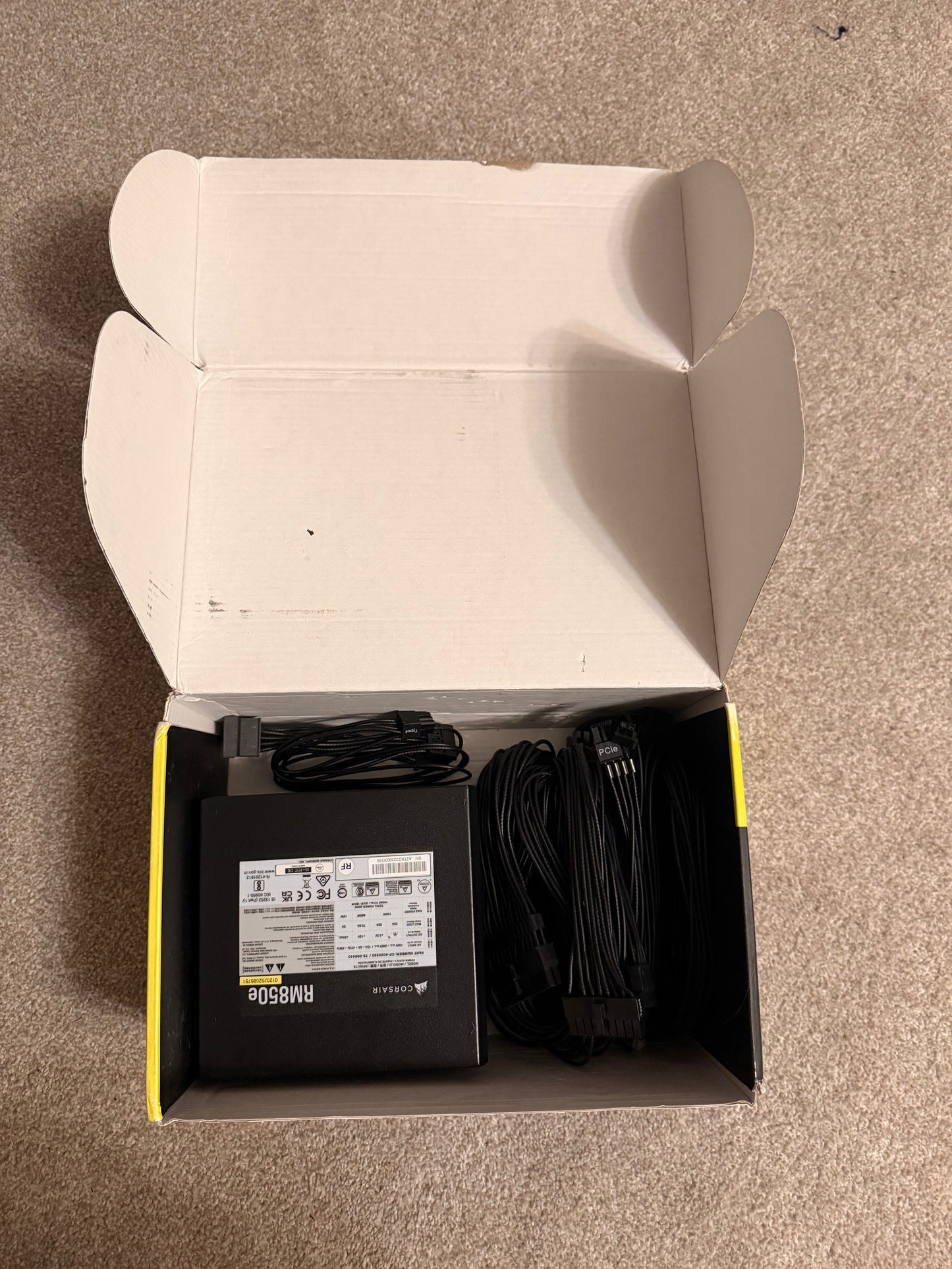 CORSAIR RM850e (2025) 850W Fully Modular PSU – ATX 3.1/PCIe 5.1 Ready – NEW, TESTED!