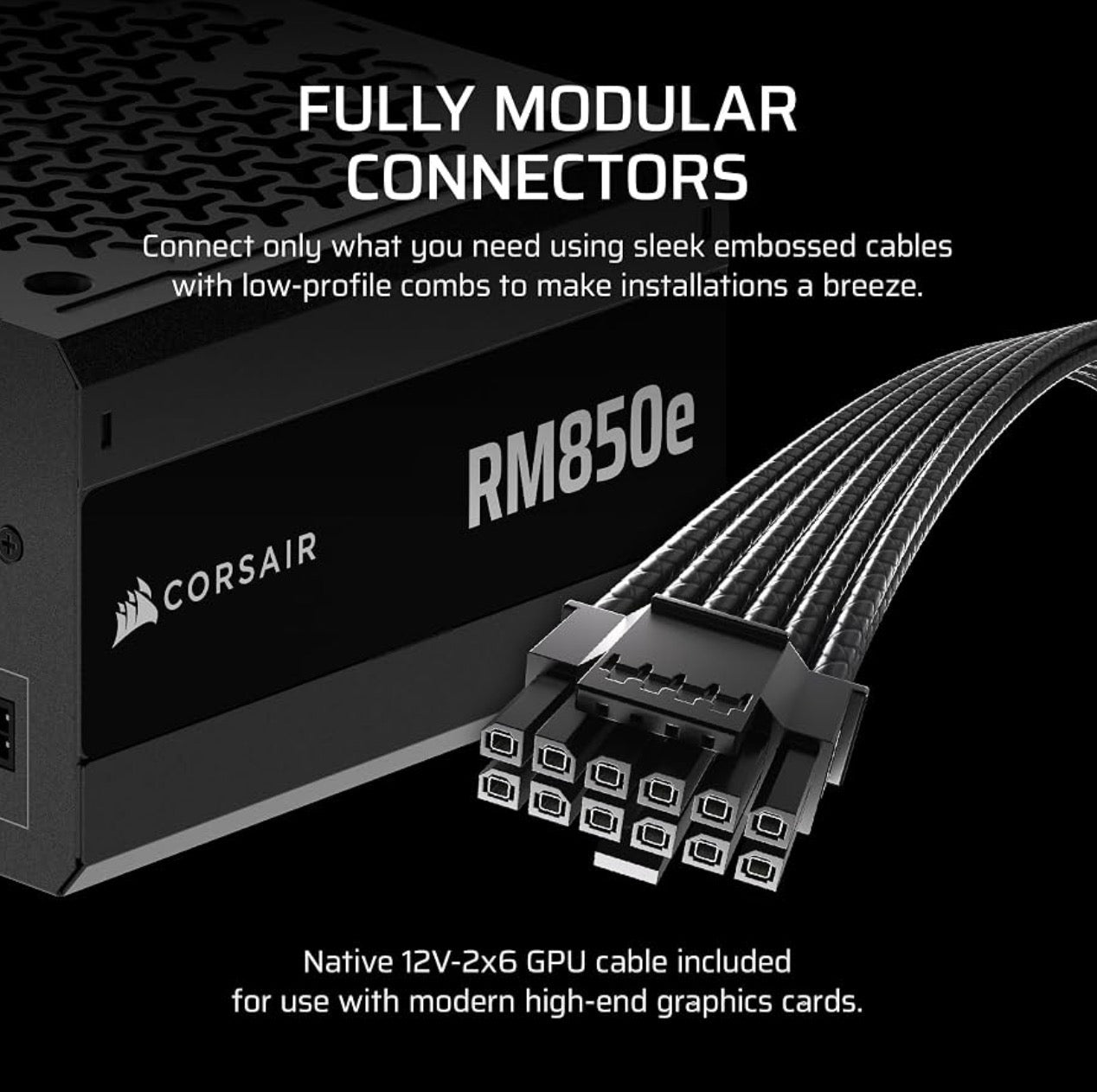 CORSAIR RM850e (2025) 850W Fully Modular PSU – ATX 3.1/PCIe 5.1 Ready – NEW, TESTED!