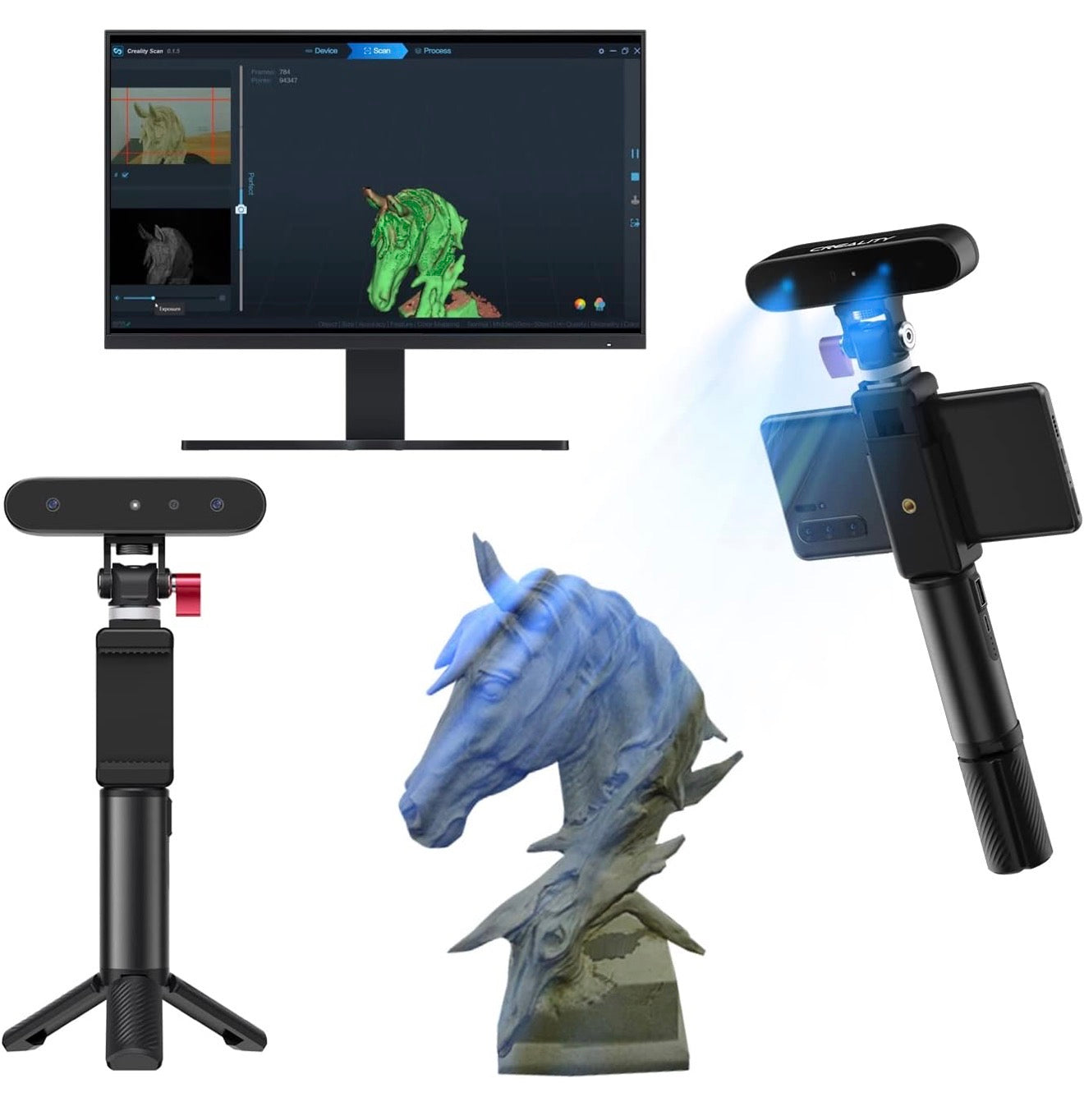Creality CR-Scan Ferret 3D Scanner – Handheld, 30FPS, 0.1mm Accuracy – TESTED, WORKS GREAT!