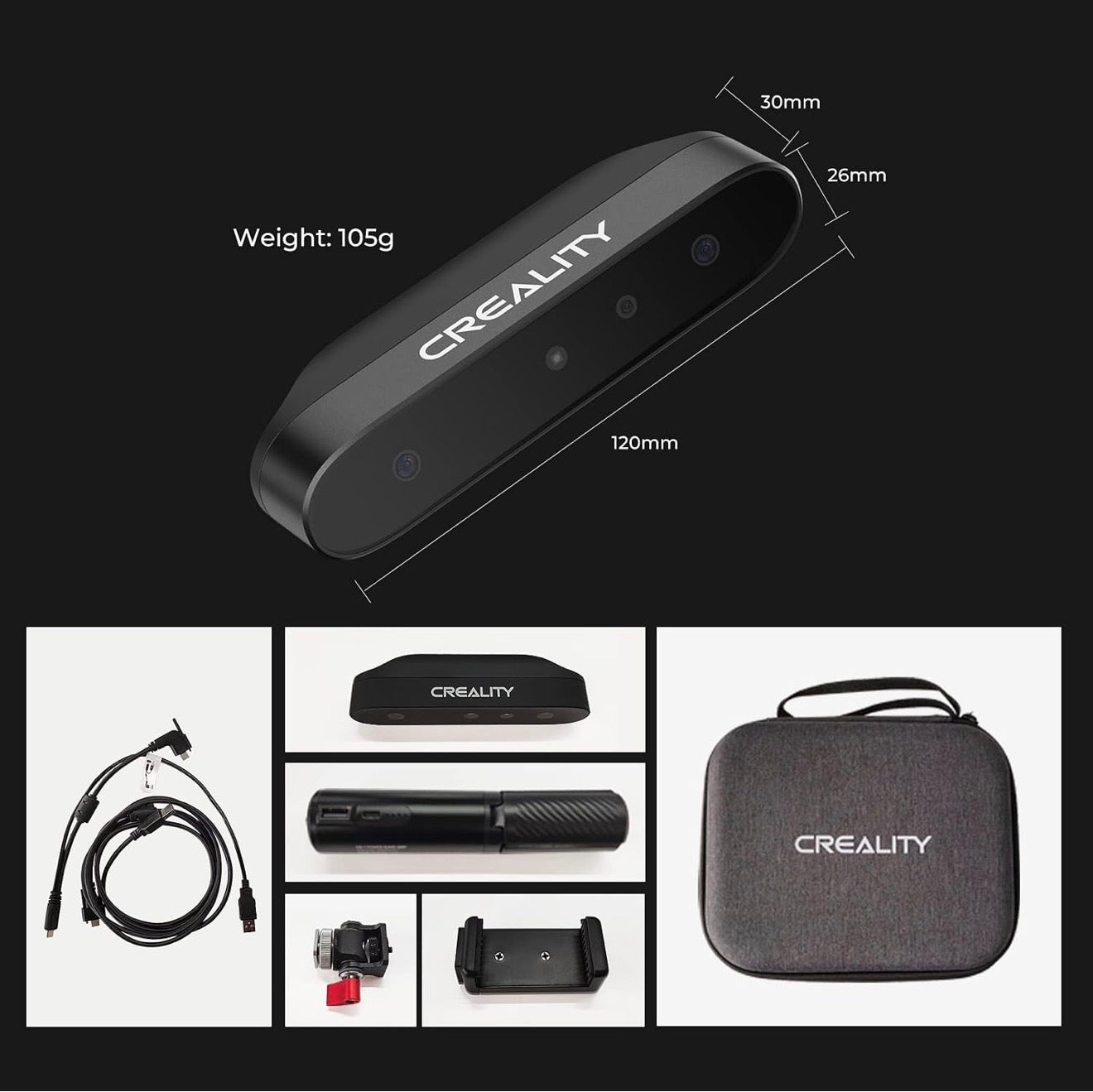 Creality CR-Scan Ferret 3D Scanner – Handheld, 30FPS, 0.1mm Accuracy – TESTED, WORKS GREAT!