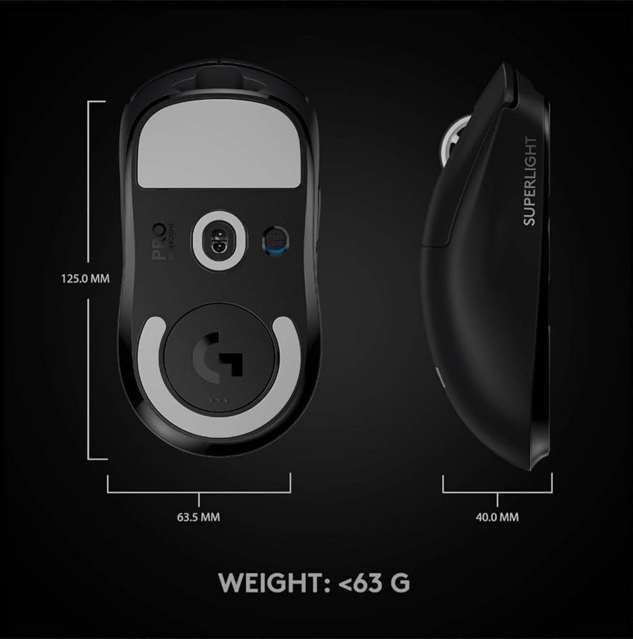 Logitech G PRO X Superlight Wireless Gaming Mouse (Black) – TESTED, WORKS GREAT!