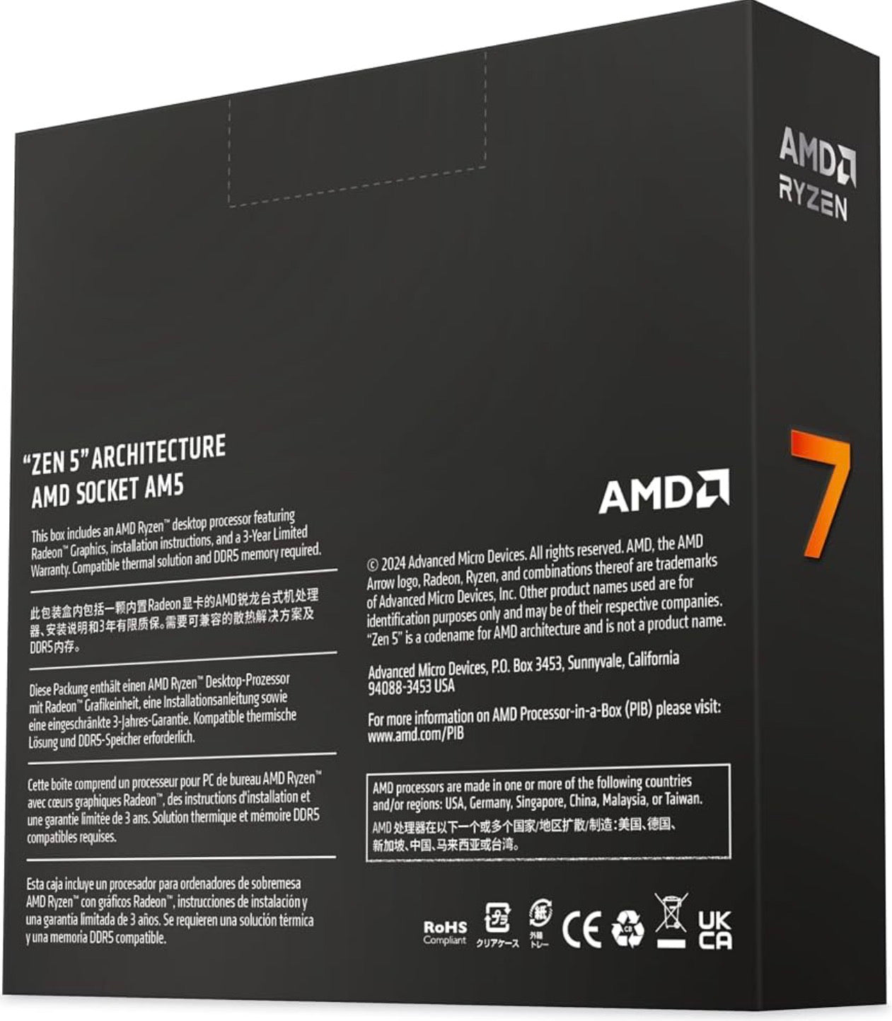 AMD Ryzen 7 9700X 8-Core 16-Thread Unlocked Desktop Processor – PERFECT CONDITION, TESTED!