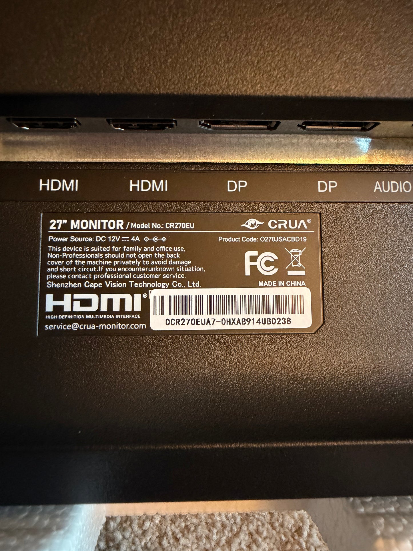 CRUA 27" 4K UHD 160Hz Gaming Monitor – BRAND NEW, TESTED, NO DEFECTS!