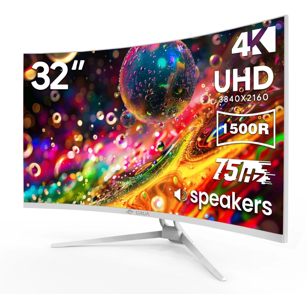 🔥 CRUA 32" 4K UHD 60Hz Curved Monitor 1500R FreeSync Speakers – BRAND NEW