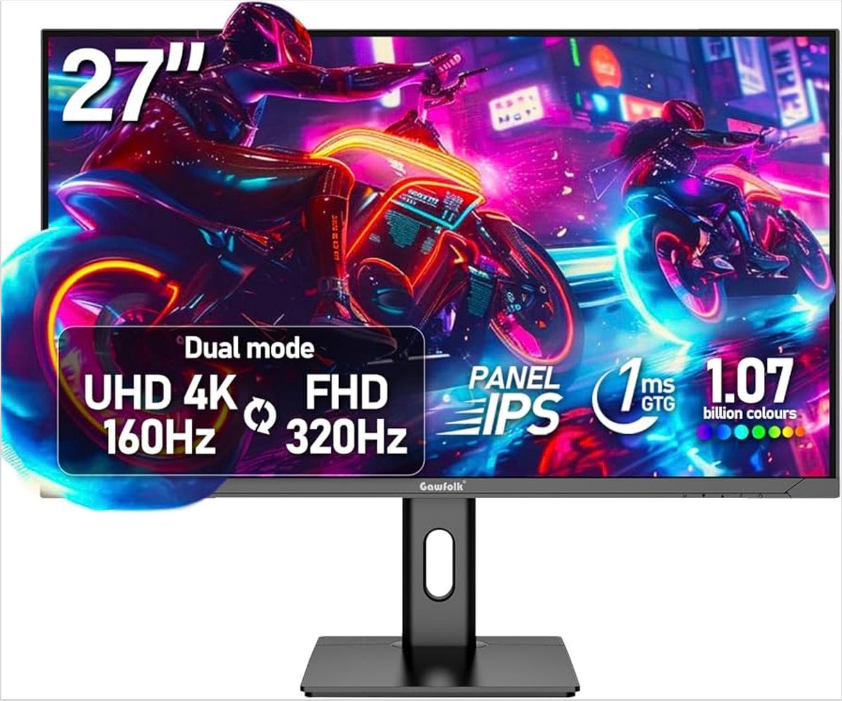 🔥 Gawfolk 27" 4K Gaming Monitor 160Hz/320Hz Dual Mode IPS – BRAND NEW