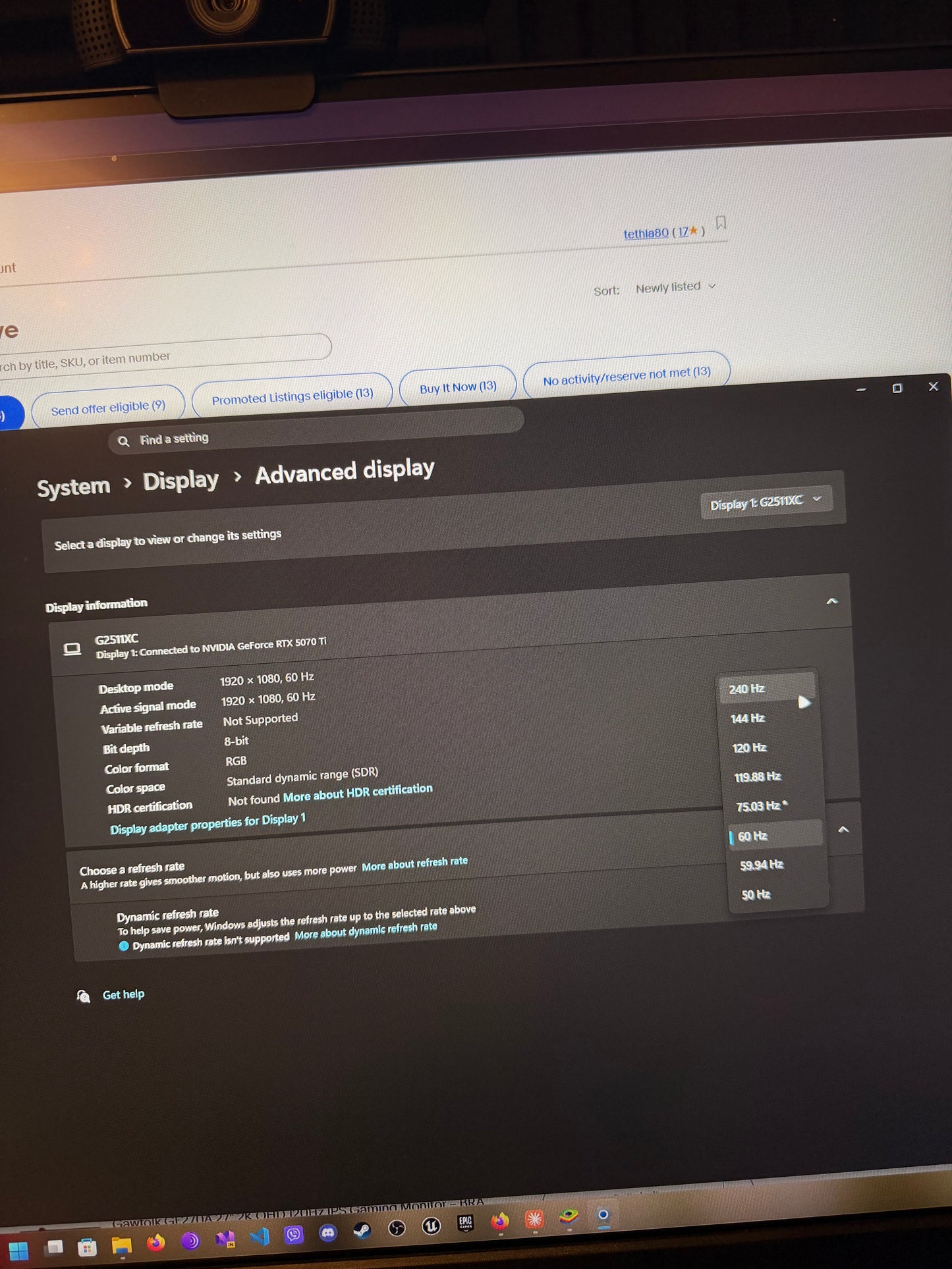 KOORUI G2511XC 25" FHD 1080p 240Hz Curved Gaming Monitor, Adaptive Sync, Brand New
