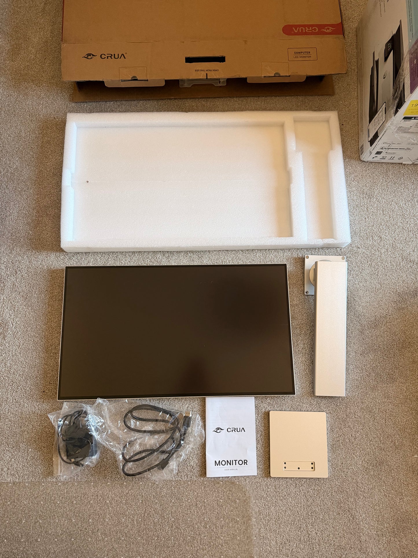 CRUA CR270HG 27" 4K UHD 60Hz IPS USB-C Monitor, Frameless, Silver, Brand New
