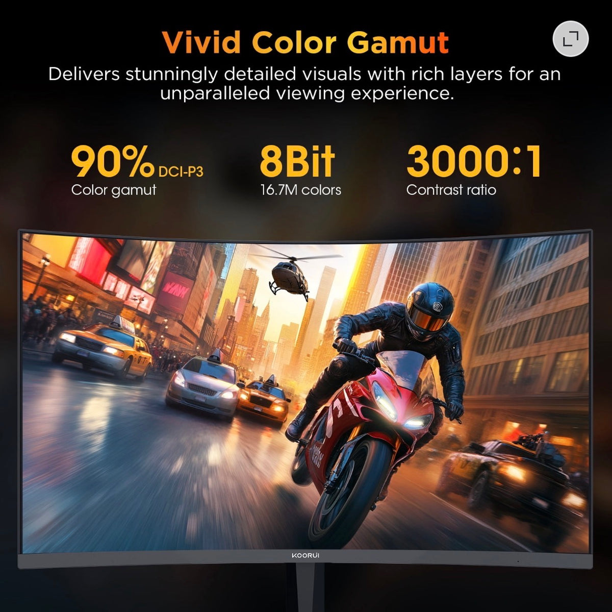 KOORUI G2511XC 25" FHD 1080p 240Hz Curved Gaming Monitor, Adaptive Sync, Brand New