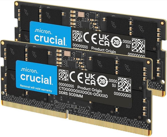 Crucial 128GB (2x64GB) DDR5-5600 SO-DIMM Laptop RAM CT2K64G56C46S5, Brand New, Tested