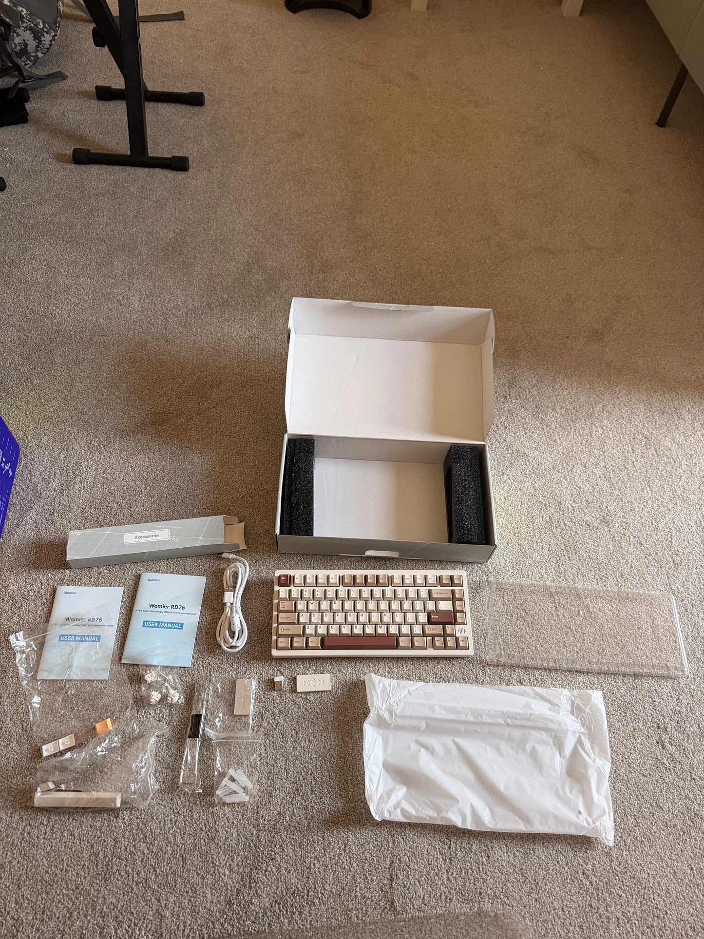 Womier RD75Pro 75% Wireless Mechanical Gaming Keyboard QMK/VIA Hot Swappable RGB, Milk White, Brand New